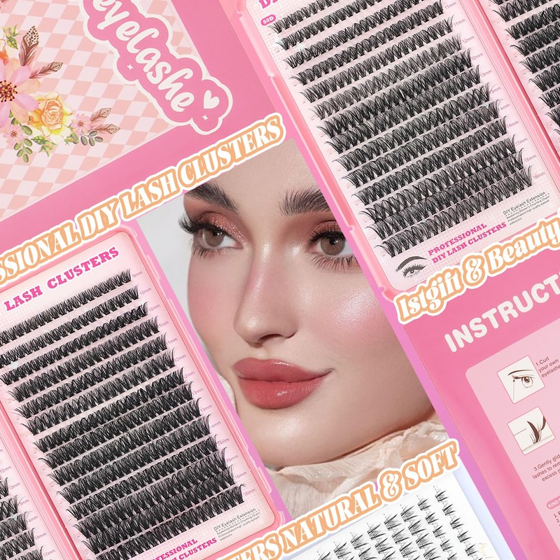 Lash Clusters Kit, 560 Pcs Eyelashes Clusters Kit 9-16mm Individual