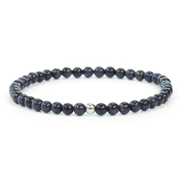 Blaufluss Armband mit 4mm Perlen - verschiedene Längen - Heilstein