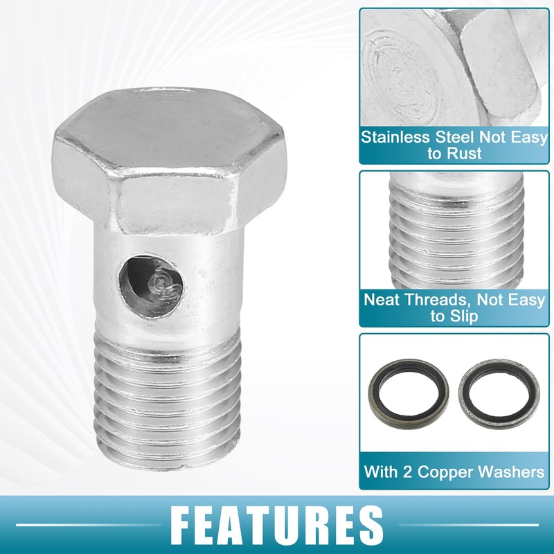 A ABSOPRO Car Brake Line Fitting Adapter 1.26" Length M14x1.5