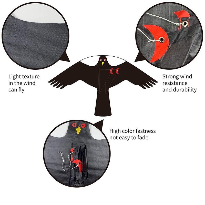 Flerigh Bird Hawk Flying Kite Without Pole for Crops Farm