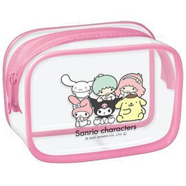 Kamio Japan 016667 Sanrio Characters Box Mini Pouch, Cute Pouch for Small Items, Clear