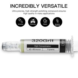 Finisolva Diamond Polishing Compound Polishing Lapping Paste 320 Grit 43-48 Microns for Glass Marble Metal Resin Rock Jewelry Silver Chrome Gemstone Etc. with High Concentration of Diamond Powder