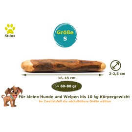 Stilux® Kauhloz aus Olivenholz für Hunde bis 10Kg, Größe S, Kauknochen Hundespielzeug, langlebiges Holzknochen Kauspielzeug zur Hund Zahnpflege