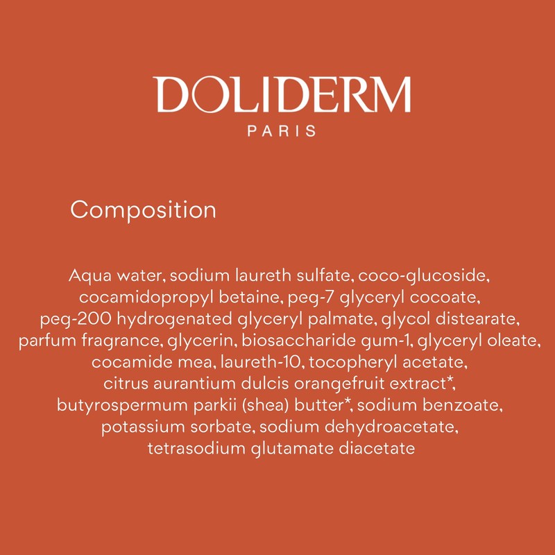 Doliderm Paris - Creamy Shower Gel, 33.8 Fl Oz (Orange