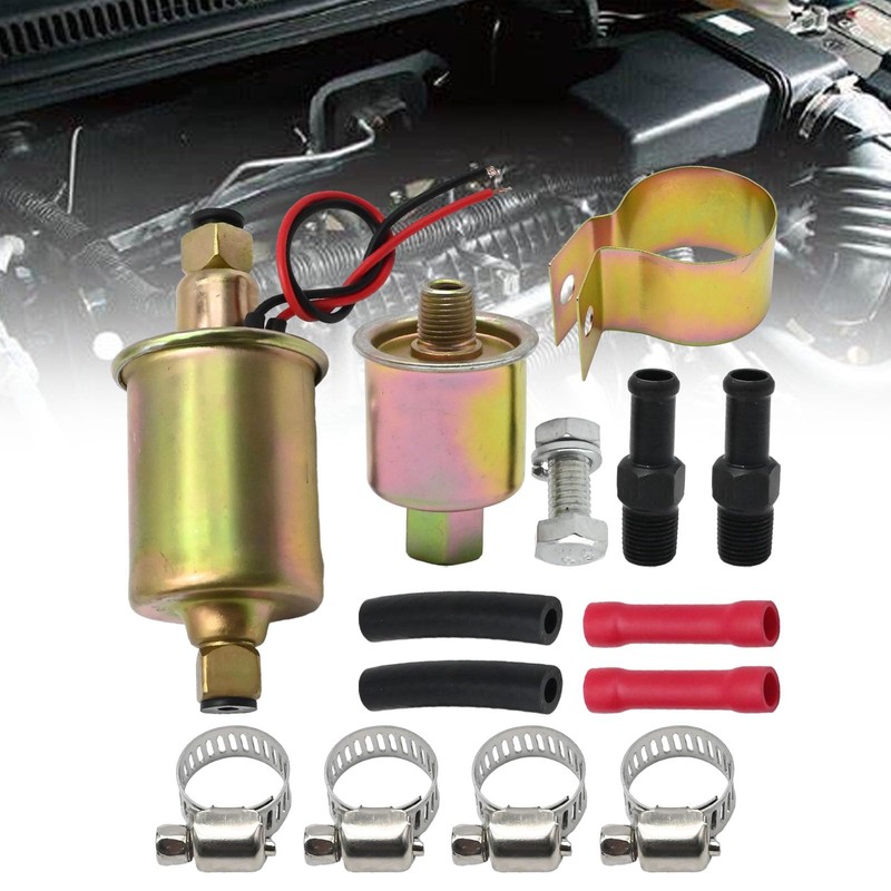 VIKKSAER E8012S Universal 12V Electric Fuel Pump, 5-9 PSI Micro