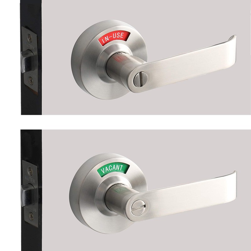 Bathroom Privacy Lever Lock with Large Indicator for Men Women