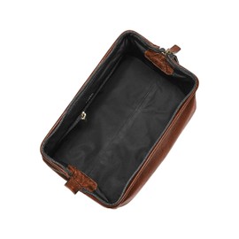 Fossil Men's Leather Travel Shaving Set 26.7cm L x 14.6cm W x 15.3cm H, light brown