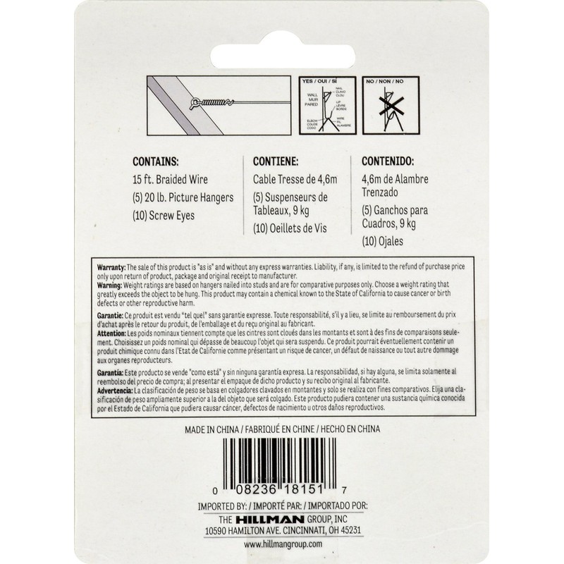 The Hillman Group 121127 Picture Hanging Kit