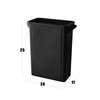 Black 16 Gallon Slim Rectangular Trash Can with lid Restaurant