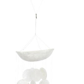 Deco 79 Capiz Shell Waterfall Windchime, 5" x 5" x 27", White