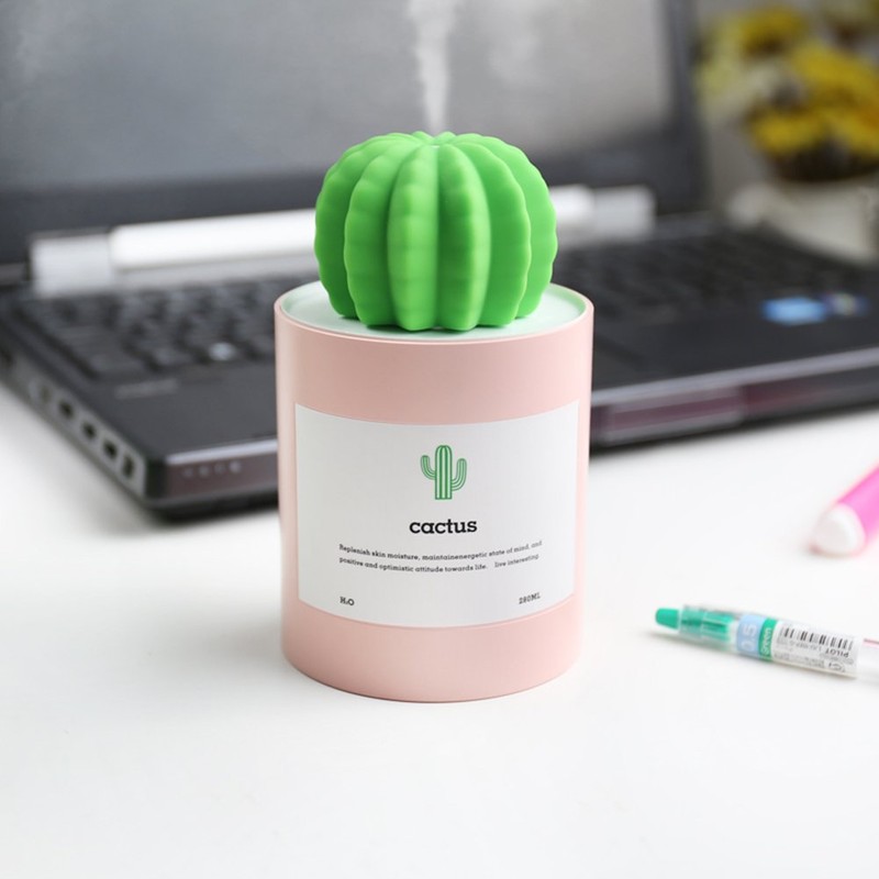 UODBUYO Mini Humidifier, 280ml USB Cool Mist Portable Cactus Air