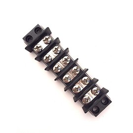 Marine Terminal Block 6 Gang Nickel Plated Brass 0113-10-3640-06 Dinkle 10 to 18 AWG Gauge 35A 600V