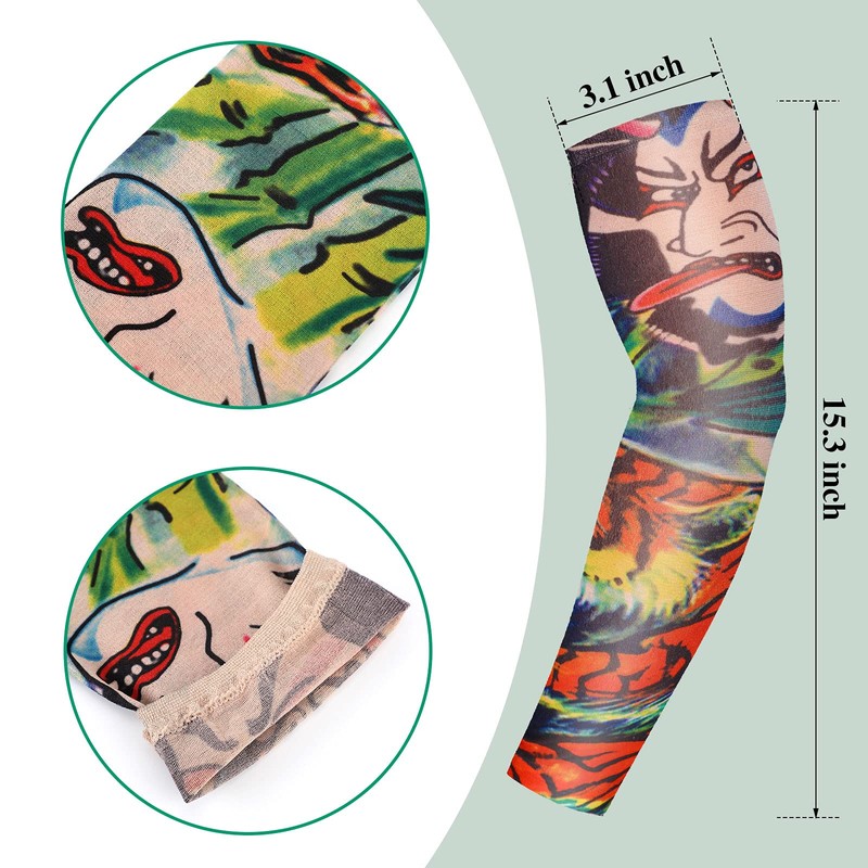 BBTO Tattoo Sleeve Set Fake Sun Cream Arm Warmers Pack