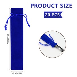 Bekecidi Pack of 20 Velvet Pencil Case Drawstring Pencil Bag Protective Pen for Pens, Pencils, Ballpoint Pens, blue, Pencil case