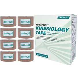 Kinesiology Tape, Sports Type, 1.5 inches x 16.4 ft (3.75 cm x 5 m), 8 Rolls, Elastic Taping Tape, Shoulders, Knees, Ankles, Wrists, Calves, Soles, Fingers, Kinesio Tape, Commercial Use, 1.5 inches (38 mm)
