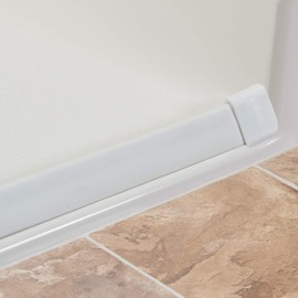 Collapsible Shower Dam - Water Threshold Barrier Stopper for Curbfree Shower/Easy Wheelchair Roll In/Use with Weighted Curtain for Full Splash Guard/Neutral/90 Degree End Caps/ 48"