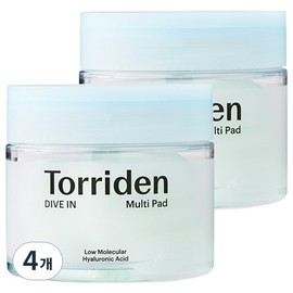 Toriden Dive-in Low Molecular Hyaluronic Acid Multi Pad 80 sheets, 80 sheets, 160ml, 4 pieces / 토리든 다이브인 저분자 히알루론산 멀티 패드 80매, 80매입, 160ml, 4개
