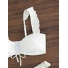 SOLY HUX Women's Ruffle Trim Tie Front Bikini Set Bathing