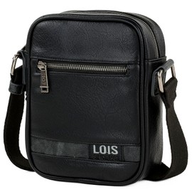 Lois - Man Bag - Mens Shoulder Bags - Man Bags for Men Crossbody Bag in Waterproof Material - Man Bags for Men Shoulder for Men with Adjustable Strap -, Black
