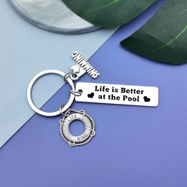 Swimming Gift Swim Keyring Gift Swimming Lover Inspirational Keychain Swimming Lover Gift Swim Team Gift Keychain Funny Gift for Swimming Coach Swimmers Gift Keyring Birthday Christmas Graduation Gift