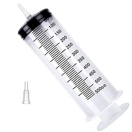 500ml Large Plastic Syringe with Measurement for Scientific Labs, Watering Plants, Liquids Dispensing and Refilling, Individually Sealed Wrapped