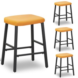 Deisy Dee Velvet Rectangle Vanity Stool Covers, Small Footstool Ottoman Covers Pack of 4 (Golden)