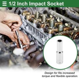 Motoforti Universal Impact Socket Hardware Tool 78mm Durable Chrome Vanadium Steel Silver Tone 1 Pcs 12 Point 11mm for Car Motorcycle Dirtbike 1/2 Inch Drive