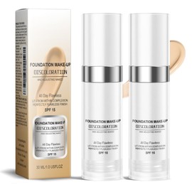 2 Pack Color Changing Foundation, Naturally Moisturizing Liquid Foundation Makeup Base for Mature & Aging Skin, Brightens Complexion, Face Cover Concealer, Long Lasting Waterproof Sunscreen(30ml)
