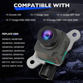 Backup Camera, Compatible with 13-18 Dodge Ram 1500 2500 3500 4500 SRT Viper Safety Reversing Parking Assist Reverse Cameras, Replace 56038978AL 68274731AD 590-079 Rear View Back Up Camera