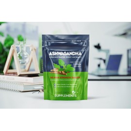 Ashwagandha 1000mg - Pure High Strength Root Extract for Mood, Stress & Stamina Support | KSM-66 Ayurveda (Withania Somnifera) | 90 Vegan Tablets | Made in the U.K.