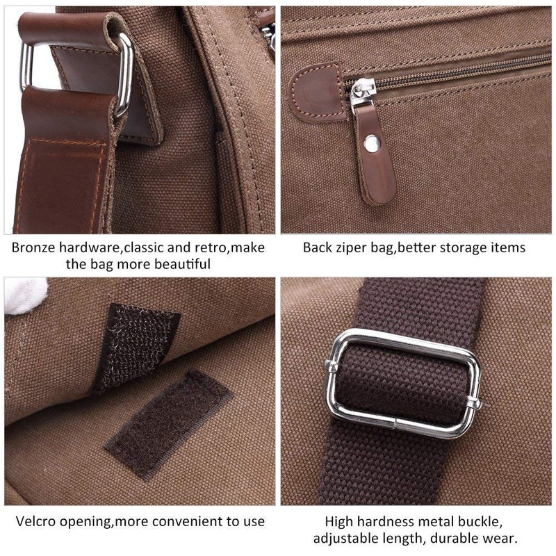 Unisex Messenger Bag Casual Canvas Bag Shoulder Sling Bag Satchel
