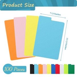 Lewtemi Comic Book Dividers Multicolor Frosted Card Separator with Tabs Large Plastic Comic Book Dividers for Comic Book Storage Boxes, 10 Assorted Colors, 7.25 x 11.25 Inch(100 Pcs)