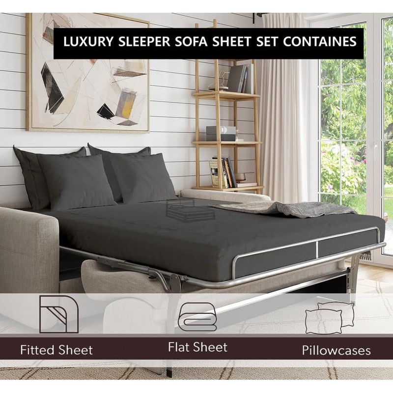 Queen Sleeper Sofa Bed Sheet Set - 400 Thread Count