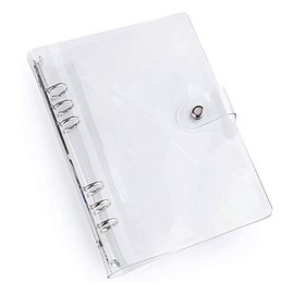 A5 Standard 6 Holes Clear Binder Covers, PVC Notebook Round Ring Binder Cover Protector Loose Leaf Folder for DIY Travel Photo Album Personal Organizers Scrapbooking(240 * 190mm)