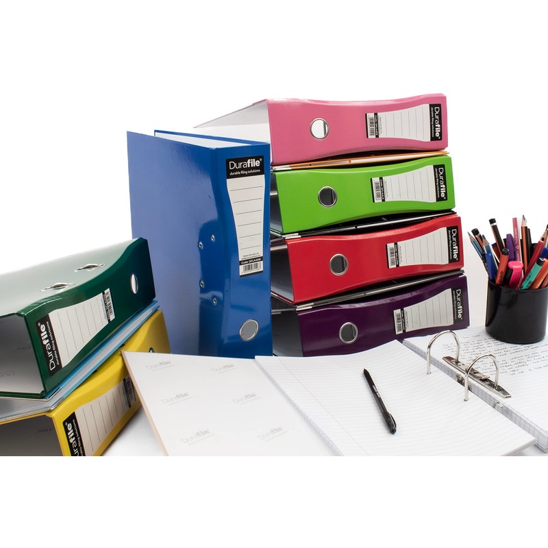 Durafile Lever Arch File, Red File, 'Ergonomic Curved Spine' Single