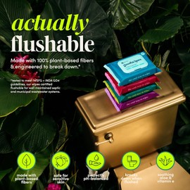 goodwipes Flushable Butt Wipes - Extra Large Adult Wet Wipes For Women & Men - Bathroom Essentials - Sewer & Septic Safe - Rosewater, 418 Count (8 Packs + 1 Travel)