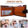 MOIRENTO Mens Black Wallet Orange Leather Trifold RFID Blocking Credit