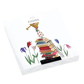 20 Napkins Woman on Stack of Books Fantasy Abstract Flowers Garden Table Decoration Decoupage Decoupage Decoupage 33 x 33 cm