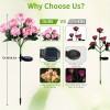 2pcs Solar-Powered Peony Flower Light, IP65 Waterproof, 14 Fancy Lights