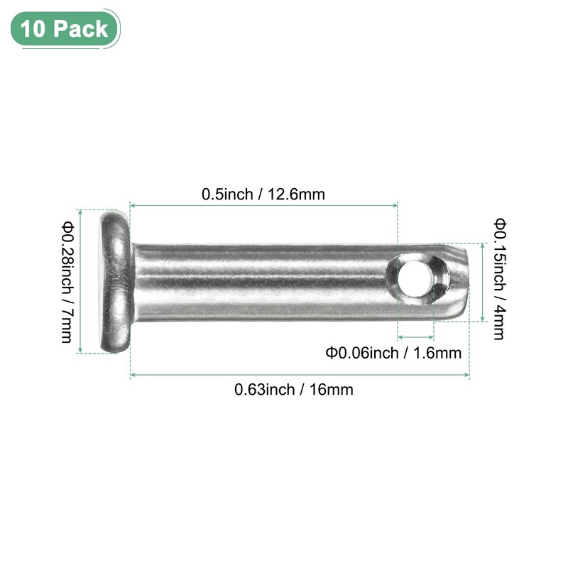 M METERXITY 10-Pack Single Hole Clevis Pins, M4 x 16mm