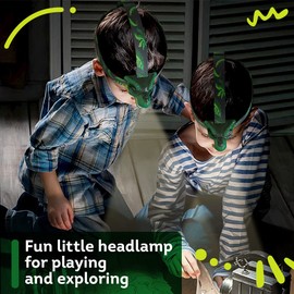 Skywin Dinosaur Headlamp for Kids, 2 Pack Kids Deadlamps for Camping 2.8 x 2.9 x 2.7 Inches, Squeeze Mouth to Switch, Roaring Sound with Adjustable Strap Kids Camping Hunting Gear, Kids Flashlights