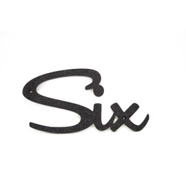 Mid-Century Modern Cursive House Numbers Mid-Century Modern Script Address Words Weather-Resistant Floating Numbers | DIY Installation with Stainless Steel Screws Included (Six)