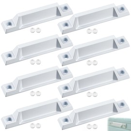 8 Pcs Window Sash Lift Deluxe Sash Lifter, 3-5/16", Window Handle Die-cast Zinc Construction for Compression Resistance, Screws Not Included (White)