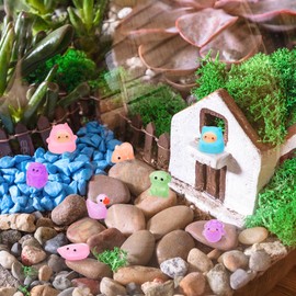 SAMGUYUE 100pcs Luminous Mini Resin Animals Figures, Tiny Resin Animals Bulk, Glow in The Dark, for Miniature Fairy Garden Accessories Micro Landscape Aquarium Potted Decoration