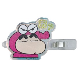 Eye Planning Crayon Shin-chan Aurora Acrylic Hair Clip, H1.6 x W1.6 inches (40 x 40 mm), Acrylic, 0.3 x 2.2 inches (7 x 55 mm) (Hair Clip) K4100B