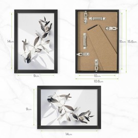 Feihorrm Picture Frame, 10 x 15 cm Metal Photo Frame, with Tempered Glass, Aluminium Picture Frame, Suitable for Wall and Table Displays (Black, 10 x 15 cm, 3x)