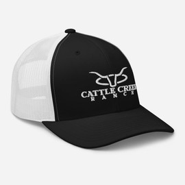 Joe's USA Men's Cattle Creek Ranch Trucker Hat - Snapback Western Trucker Hat - Mesh Baseball Cap - Black/White