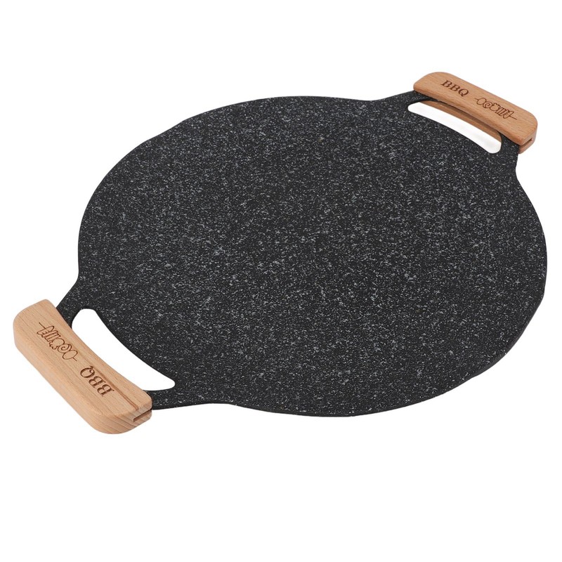 Round BBQ Grill Pan Metal Nonstick Grill Barbecue Plate Multifunctional