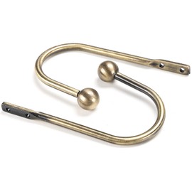 Harrms Curtain Holdbacks 2pcs, Brass Curtain Hold Backs Metal Tie Backs for Curtains U-Shaped Hook Wall Mouted Decorative Accessories for Bedroom