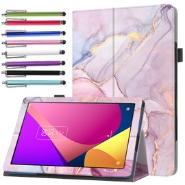 elitegadget Case for TCL Tab 8 LE 8.0 inch (2023 Release, Model: 9137W) - Slim Lightweight Folio Stand Cover PU Leather Case Cover + 1 Stylus (Pink Marble)